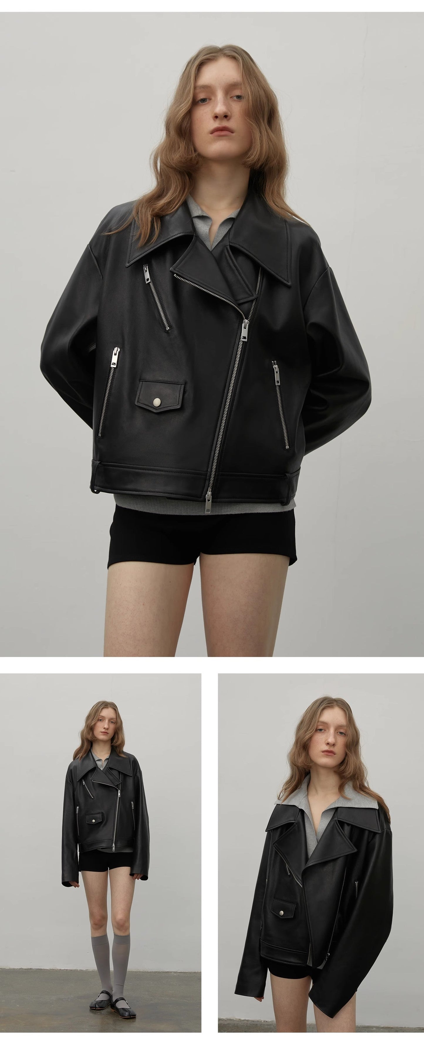 Motorcycle Sheep Leather Jacket