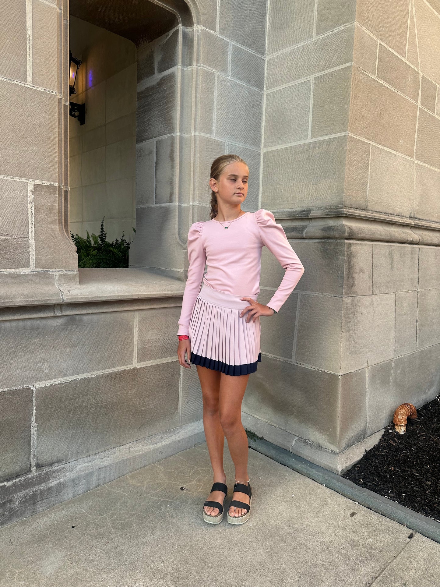 AA Black/White Pleated Skirt