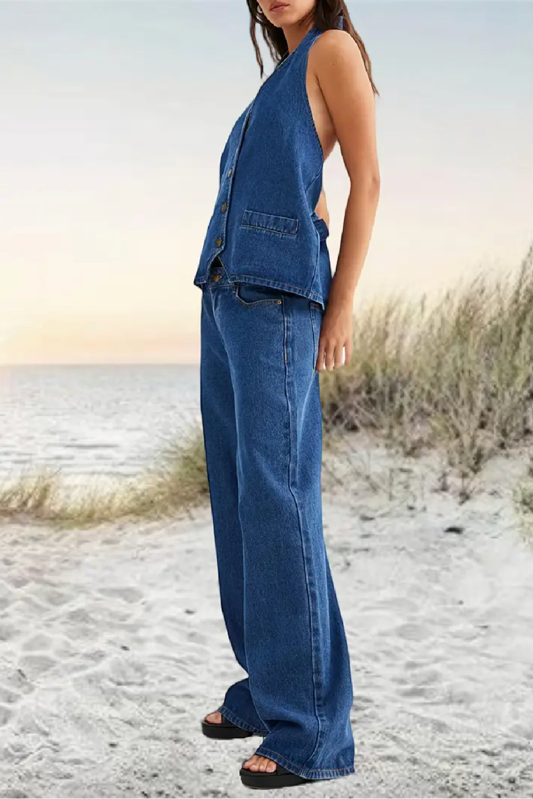 2-piece Denim Pant Set