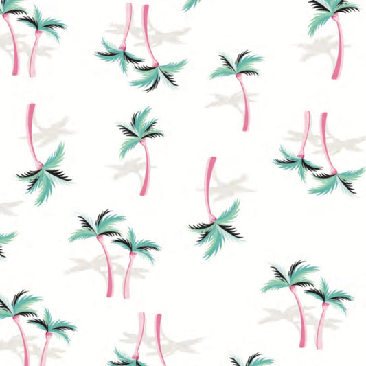 Miami Palm Tree White Zippered Romper
