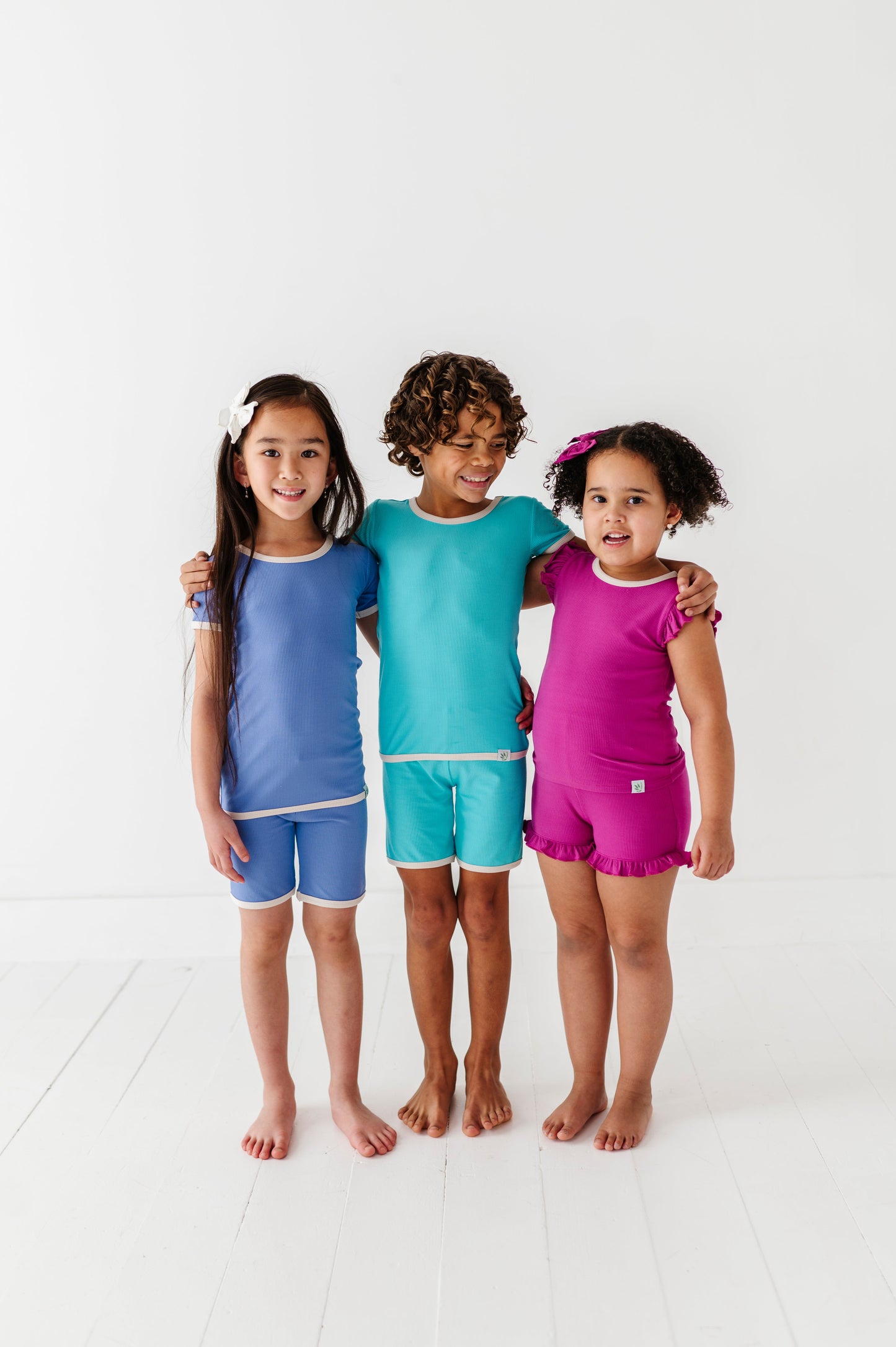 PERIWINKLE | Tee + Biker Shorts RIB SET