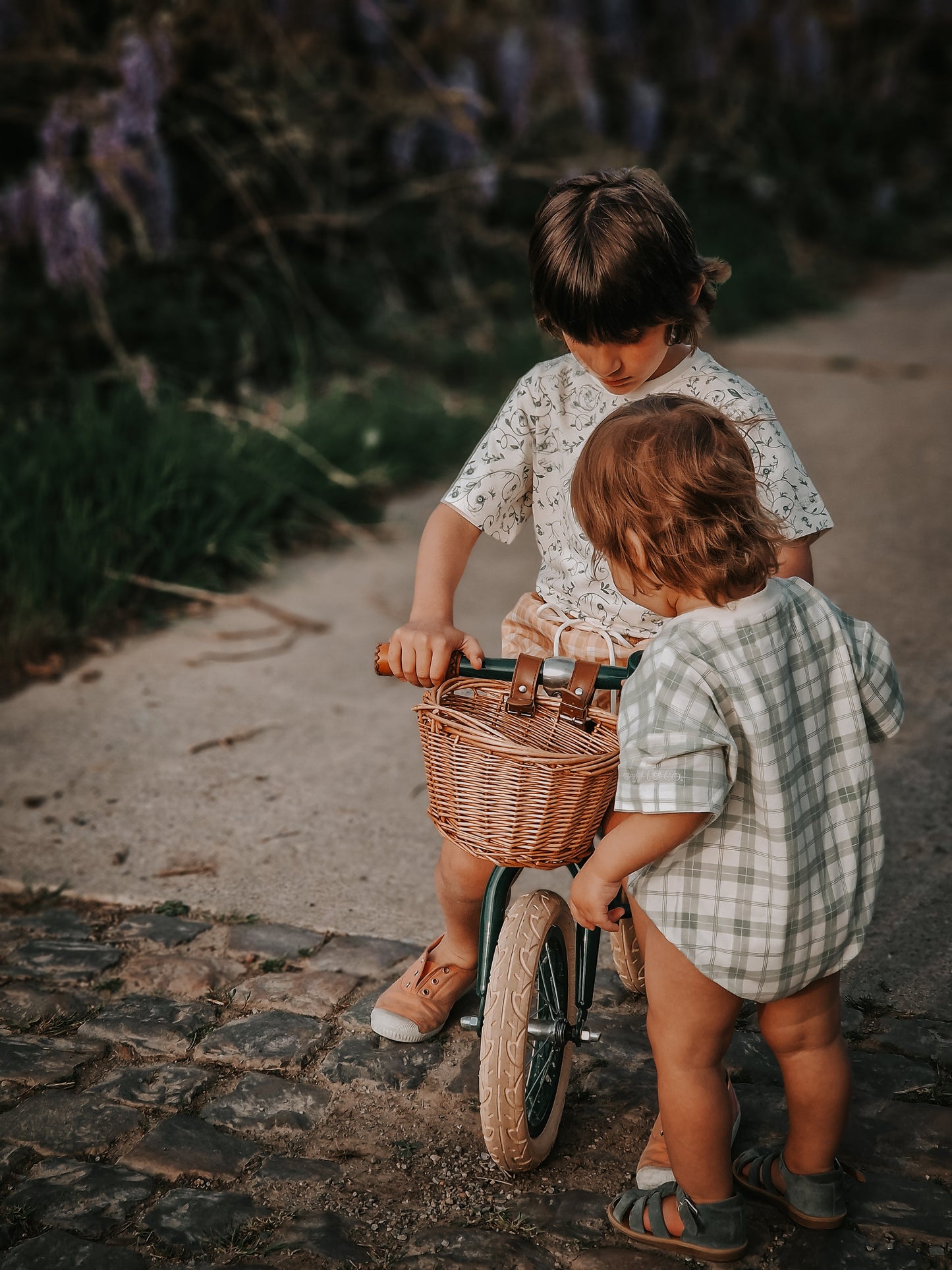 Bubble Romper | Organic Cotton Jersey - Fern Plaid