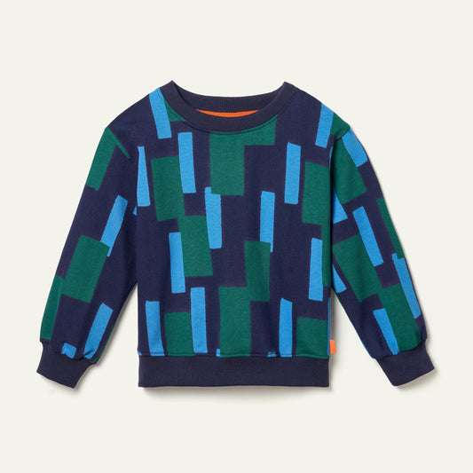 Recycled Cotton Blue Block Sweatshirt