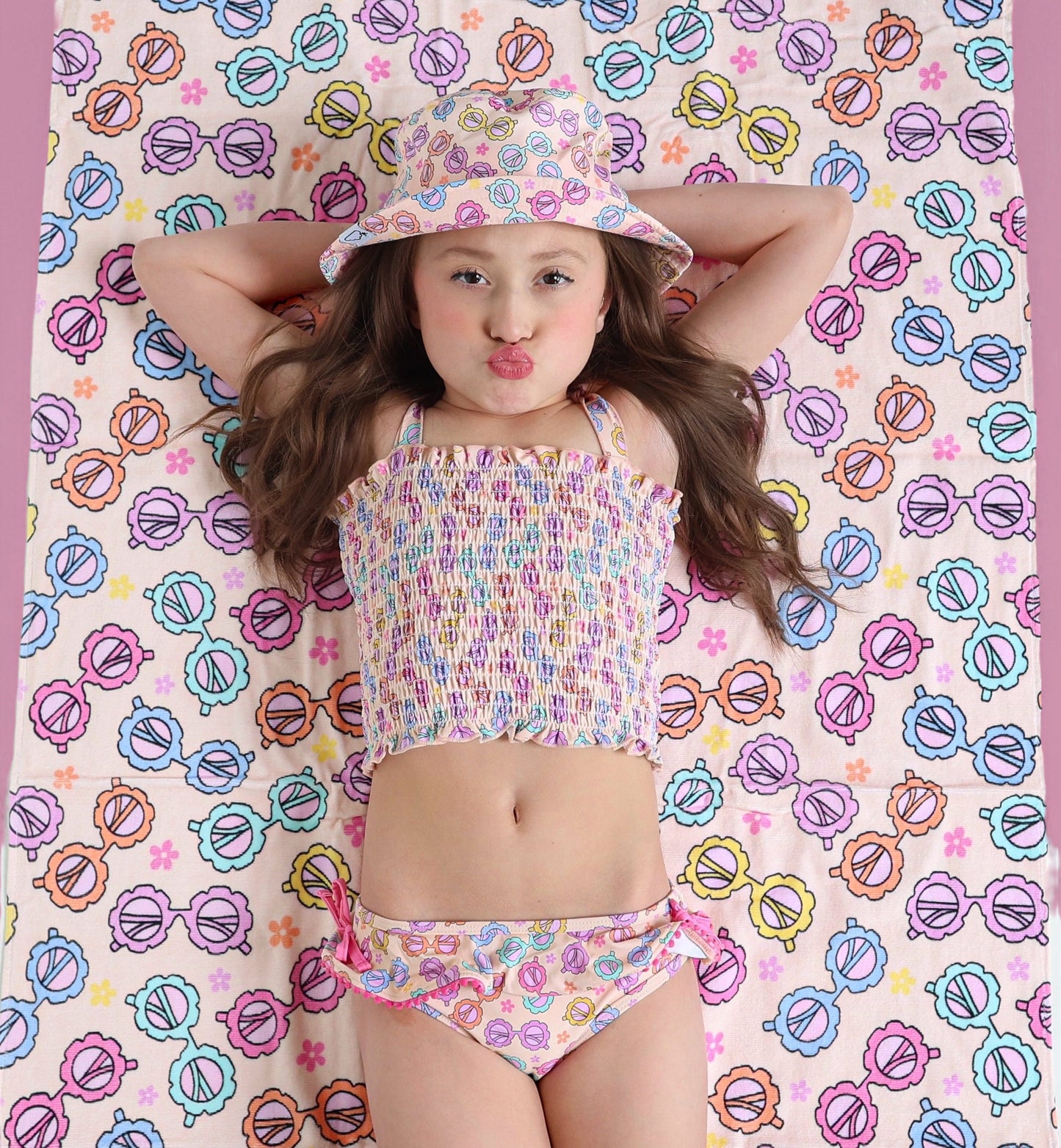 RAY OF SUNSHINE DREAM SMOCKED TANKINI TWO PIECE SWIM SUIT