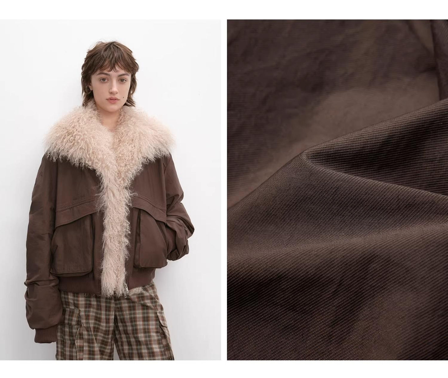 Winter Is Coming Fashionable Warm and Waterproof Detachable Silhouette Beach Wool Collar Short Down Parka
