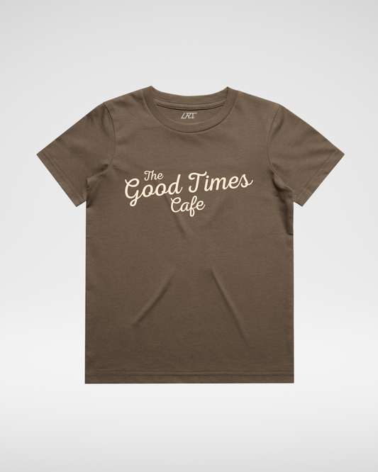 THE GOOD TIMES CAFE TEE - BROWN