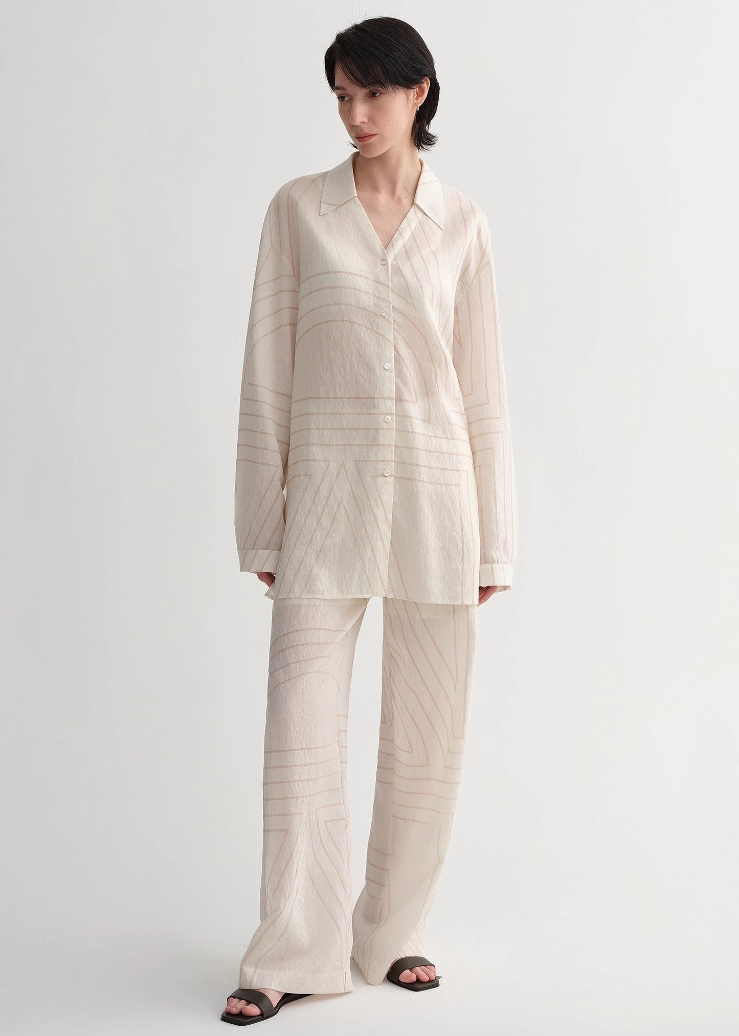 Linen Art Stripe Shirt