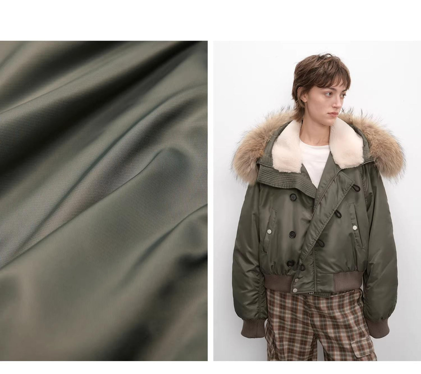 Cool and Sharp Fur Collar Jacket