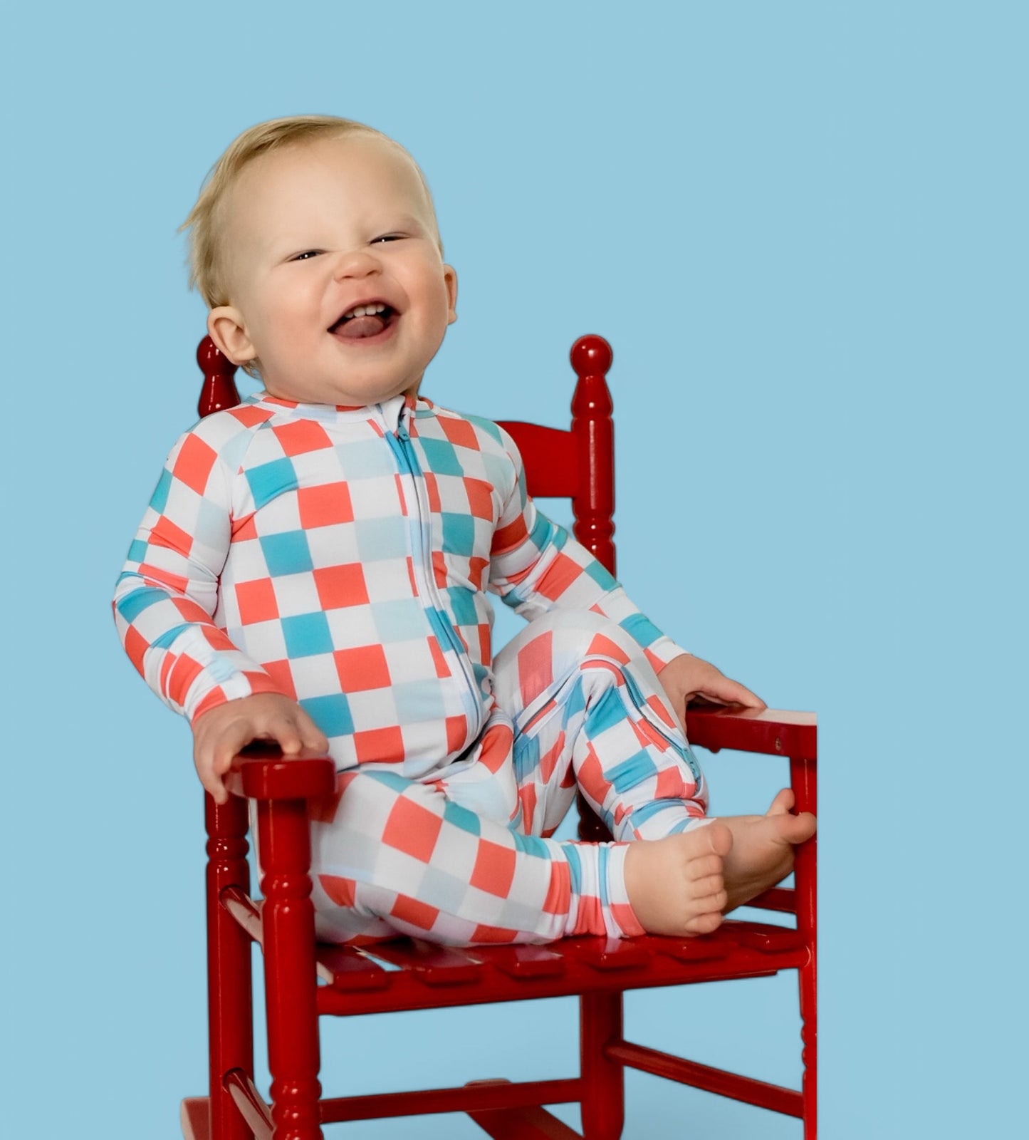 USA CHECKERS DREAM ROMPER