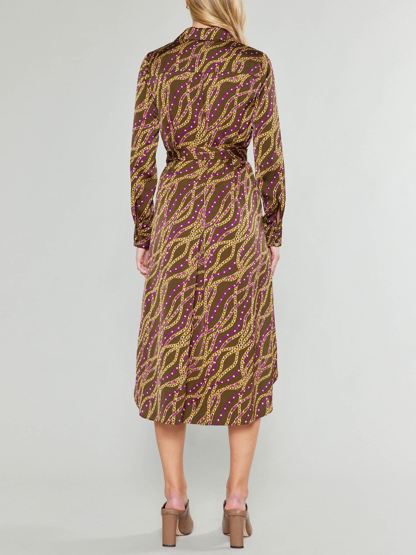 Chain Print Midi Dress