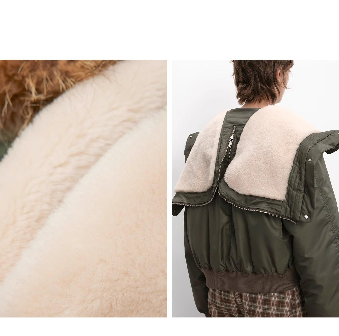 Cool and Sharp Fur Collar Jacket