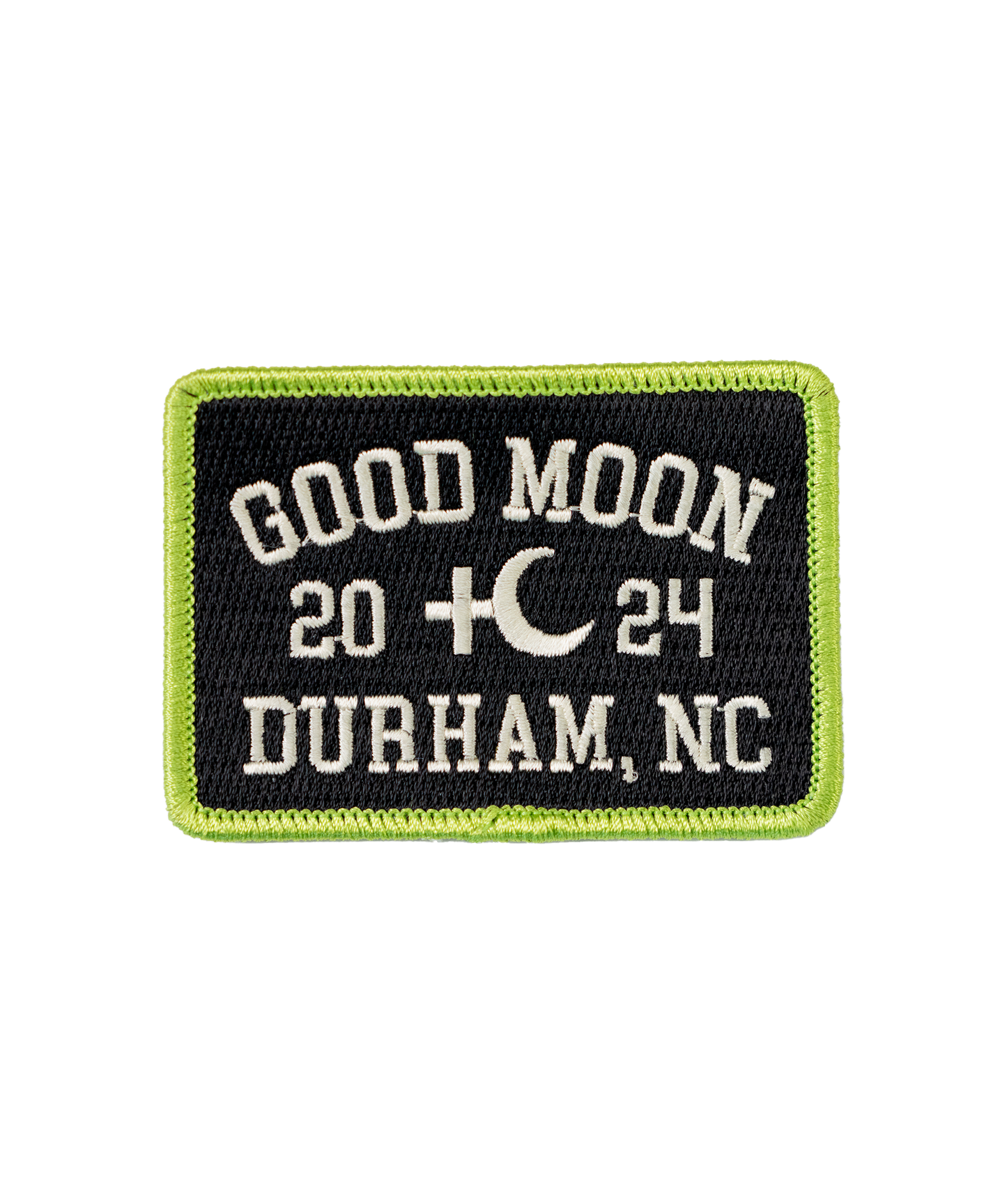 Good Moon 2024 Durham NC Embroidered Patch • Sylvan Esso x Oxford Pennant