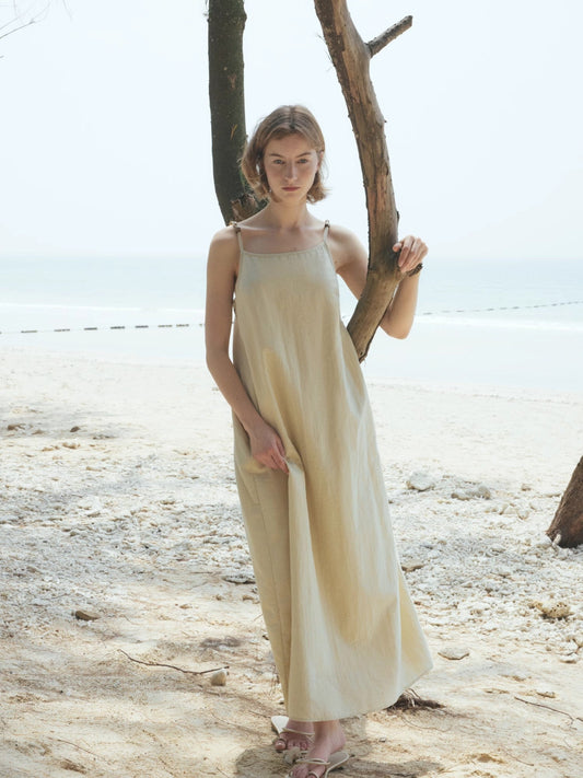 Island Walk Cotton Beaded Sling Dress