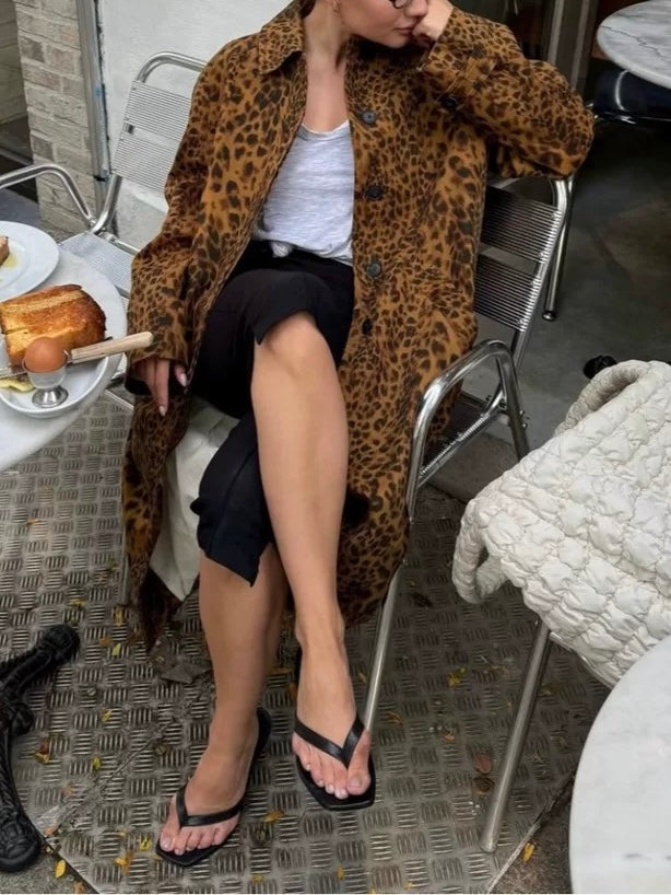 Loose Vintage Leopard Coat