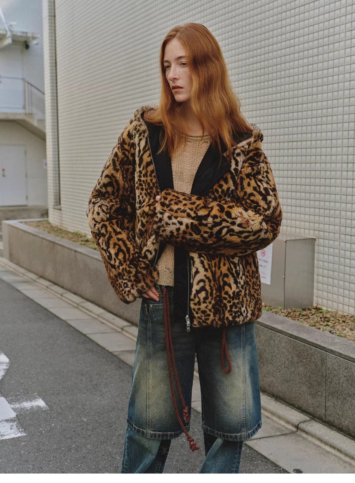 Leopard Fantasy Leopard Spot Reversible Rabbit Coat