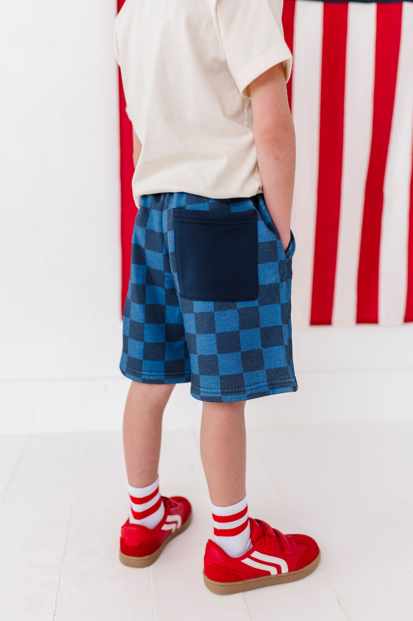 Dark Blue Check | BOYS Shorts