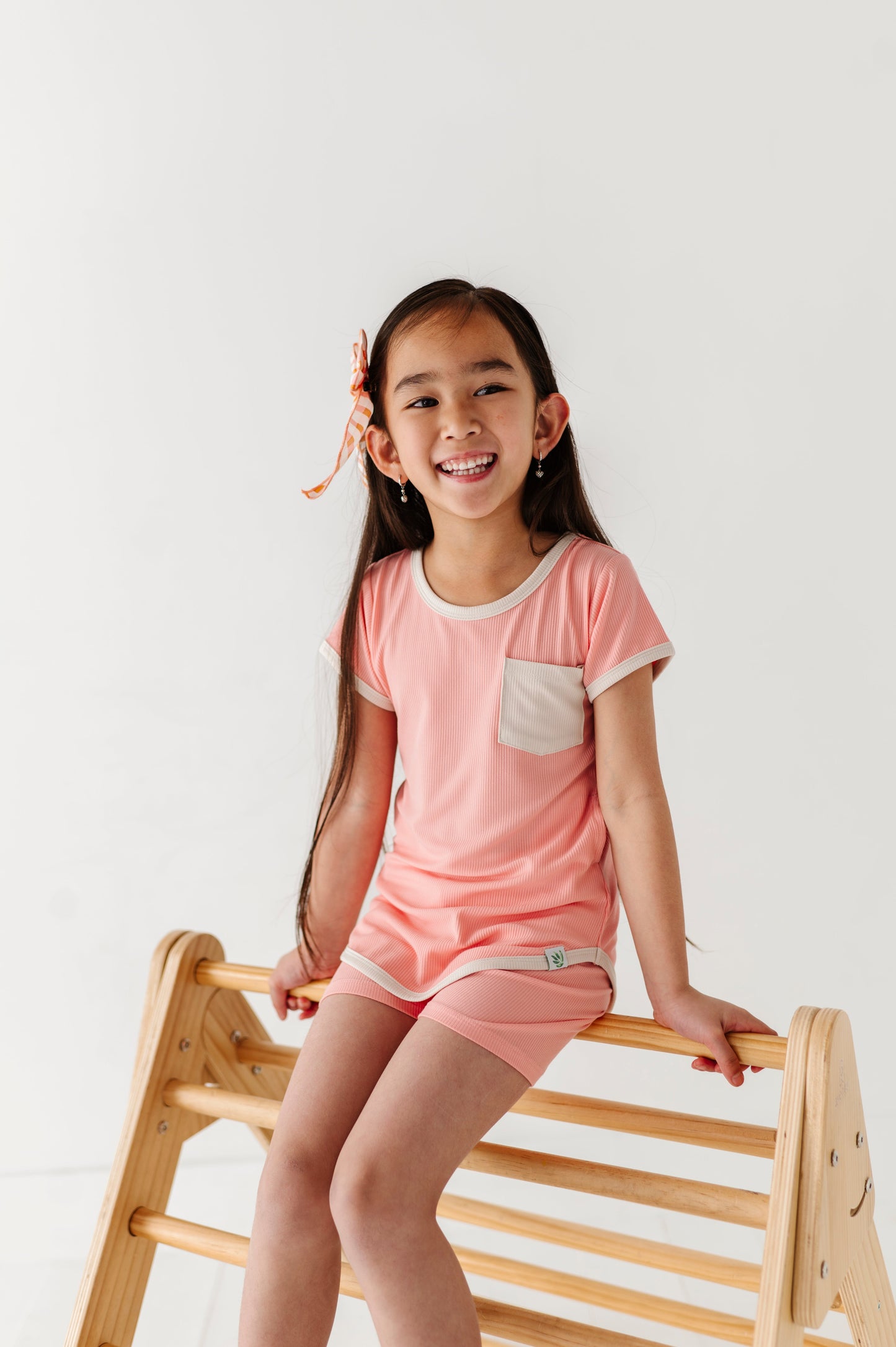 PEACHY | T-Shirt Dress + Shorts RIB SET