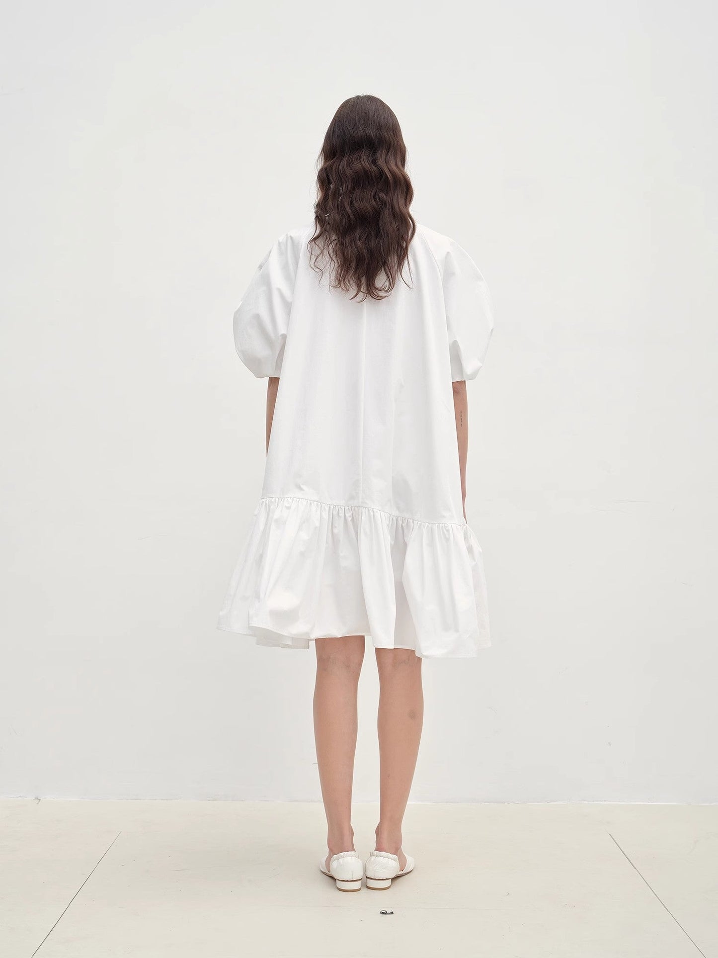 "Ailande" Round Neck Puff Sleeve Temperament Dress for Women Summer