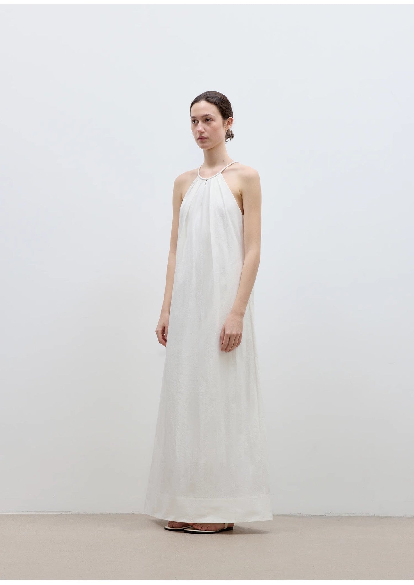 Minimalist Rule Halter Neck Dress