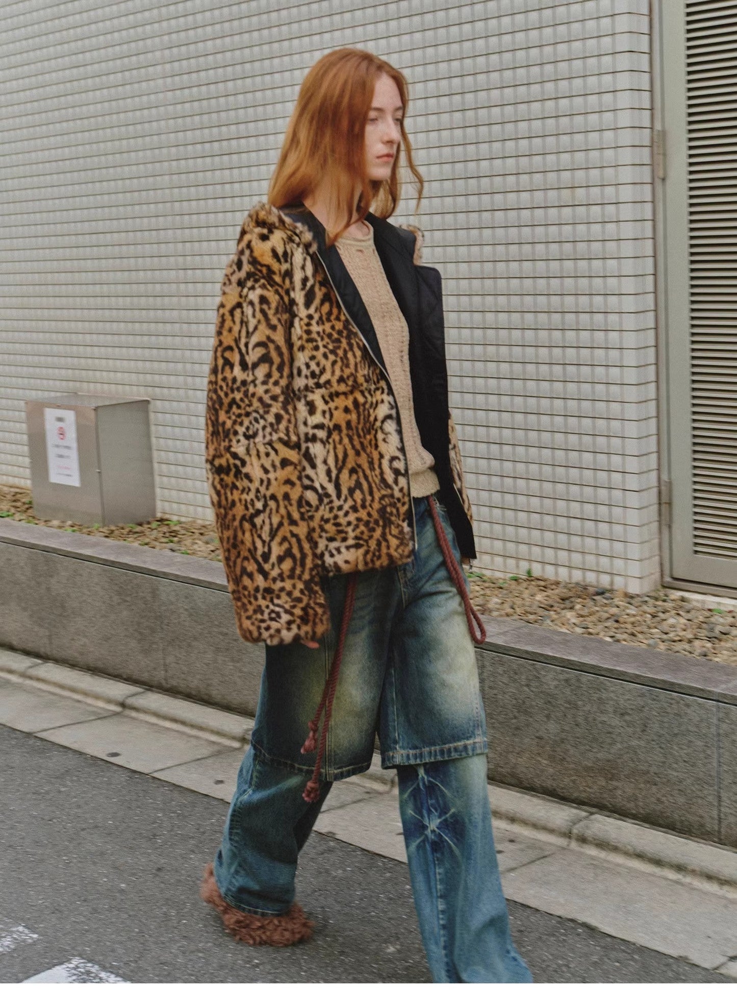 Leopard Fantasy Leopard Spot Reversible Rabbit Coat