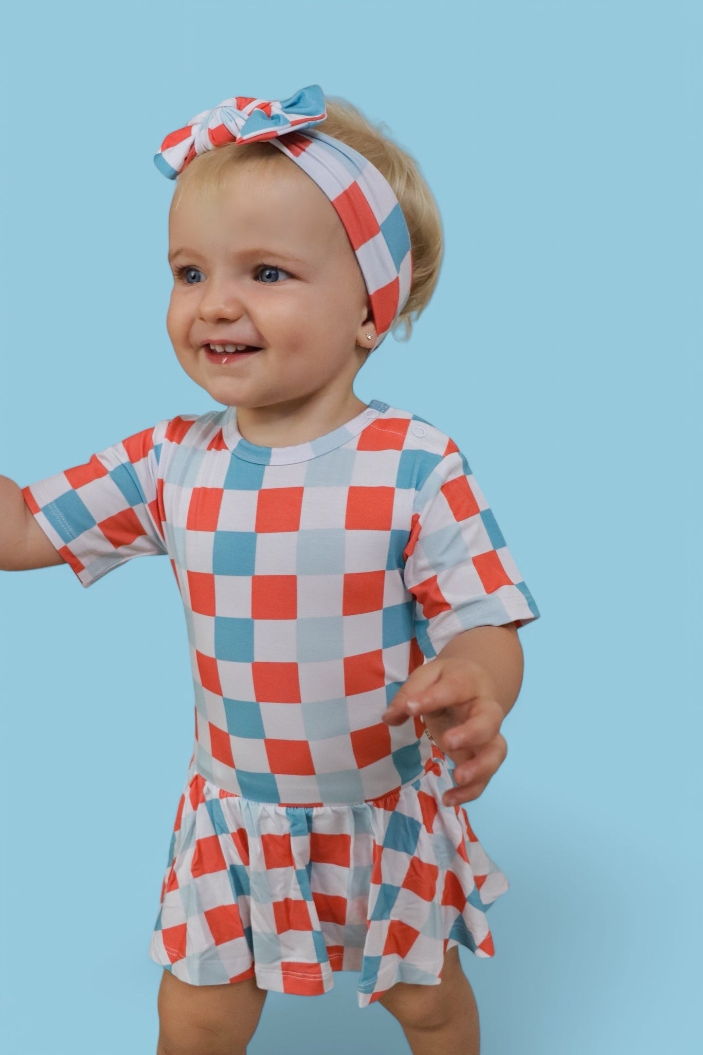 USA CHECKERS DREAM BODYSUIT DRESS