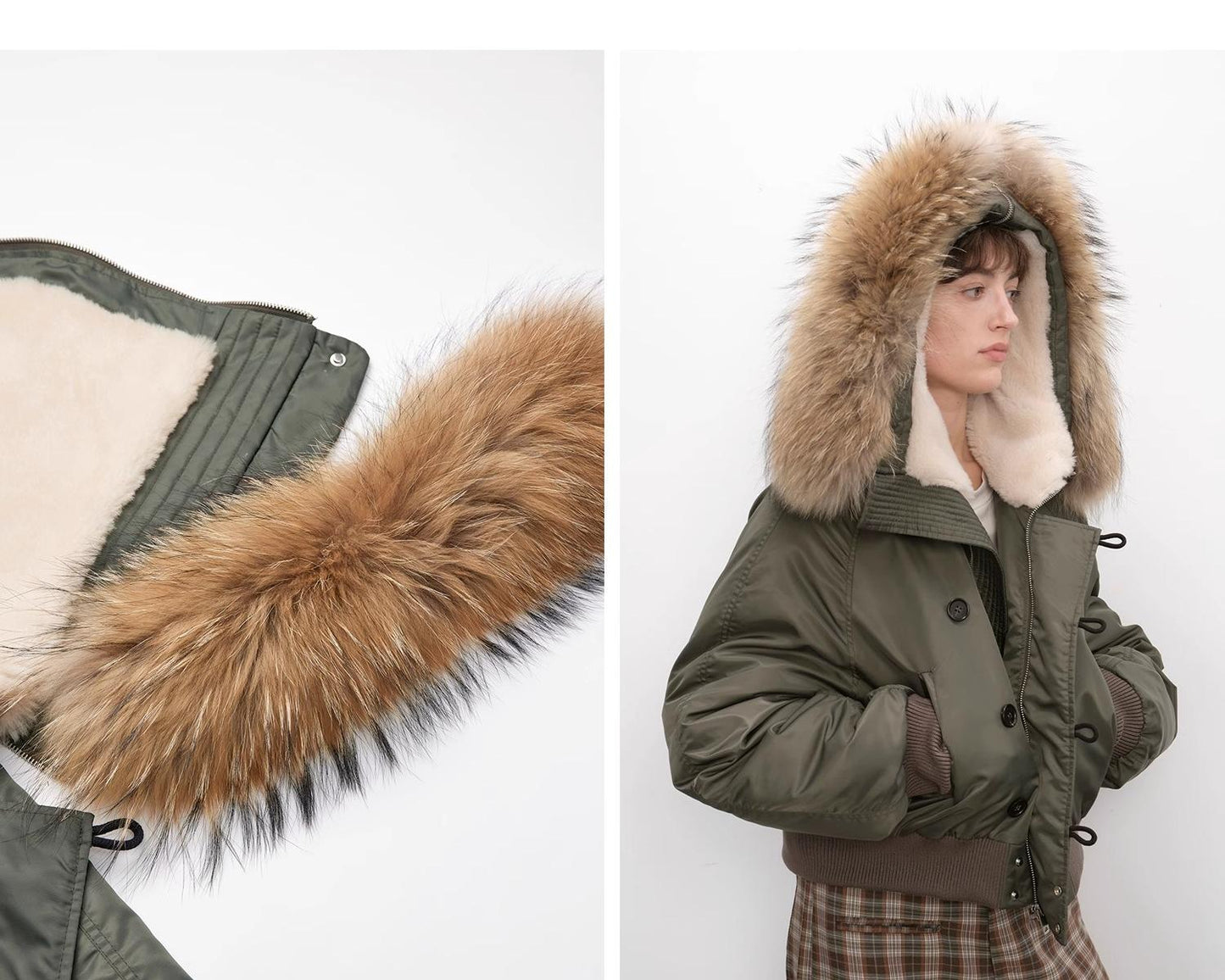 Cool and Sharp Fur Collar Jacket