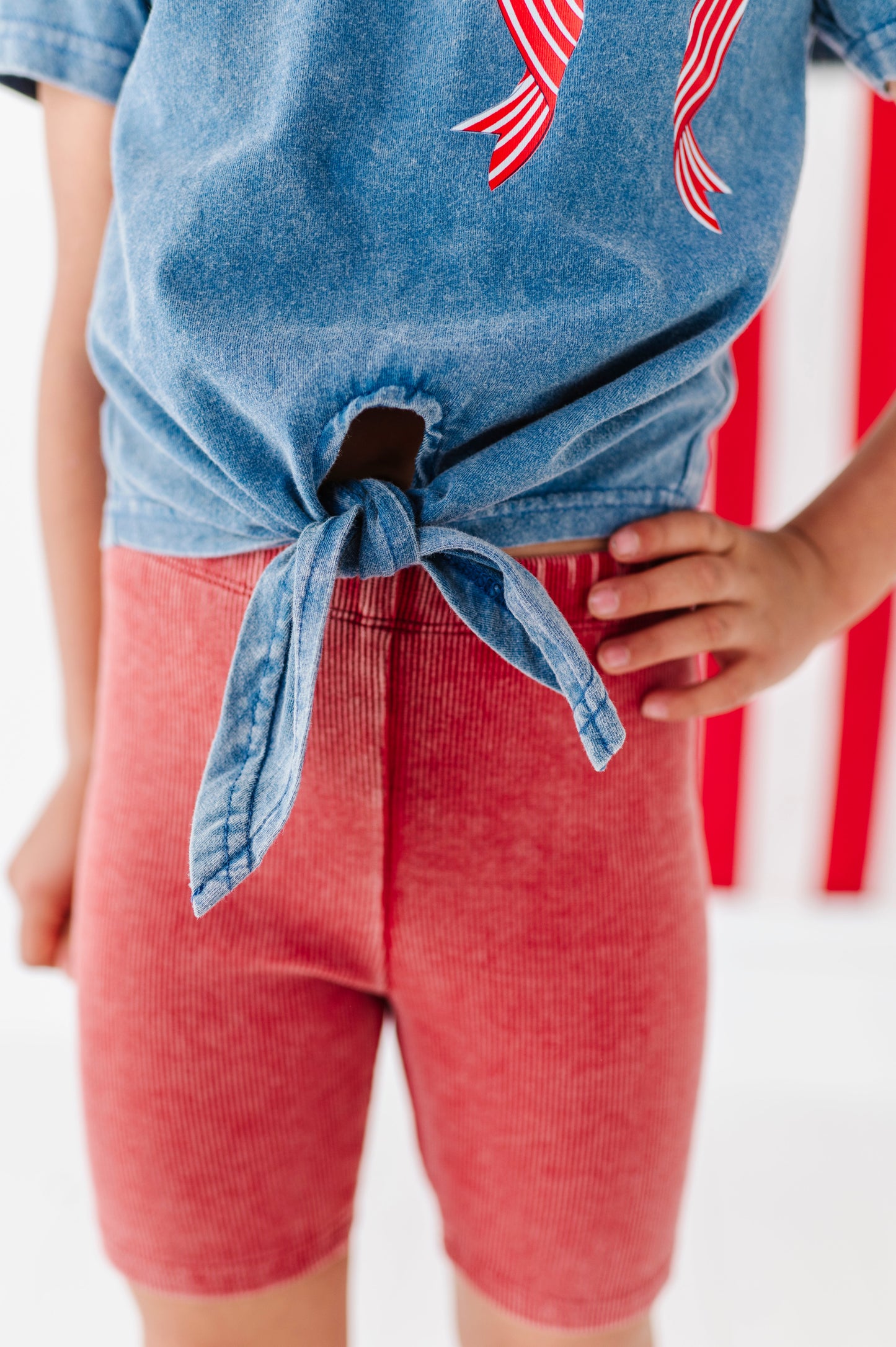 Red RIBBED | Biker Shorts
