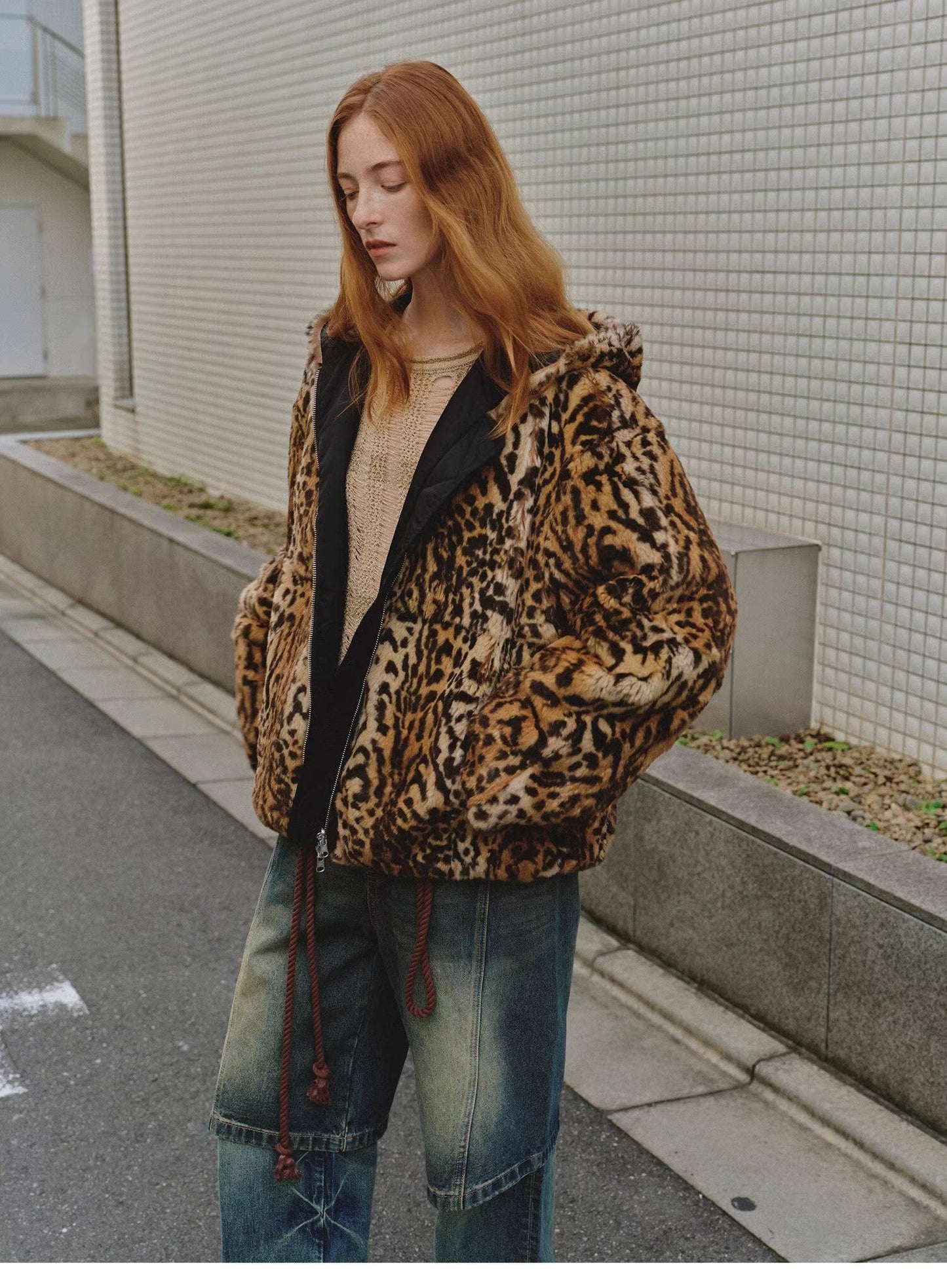Leopard Fantasy Leopard Spot Reversible Rabbit Coat