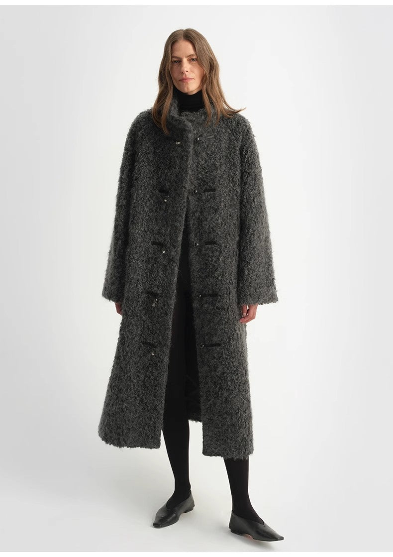 Parisian Affair Circle Long Fur Toggle Coat for Women
