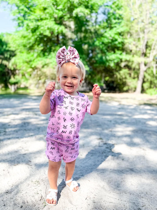 Pink Branded Short Set