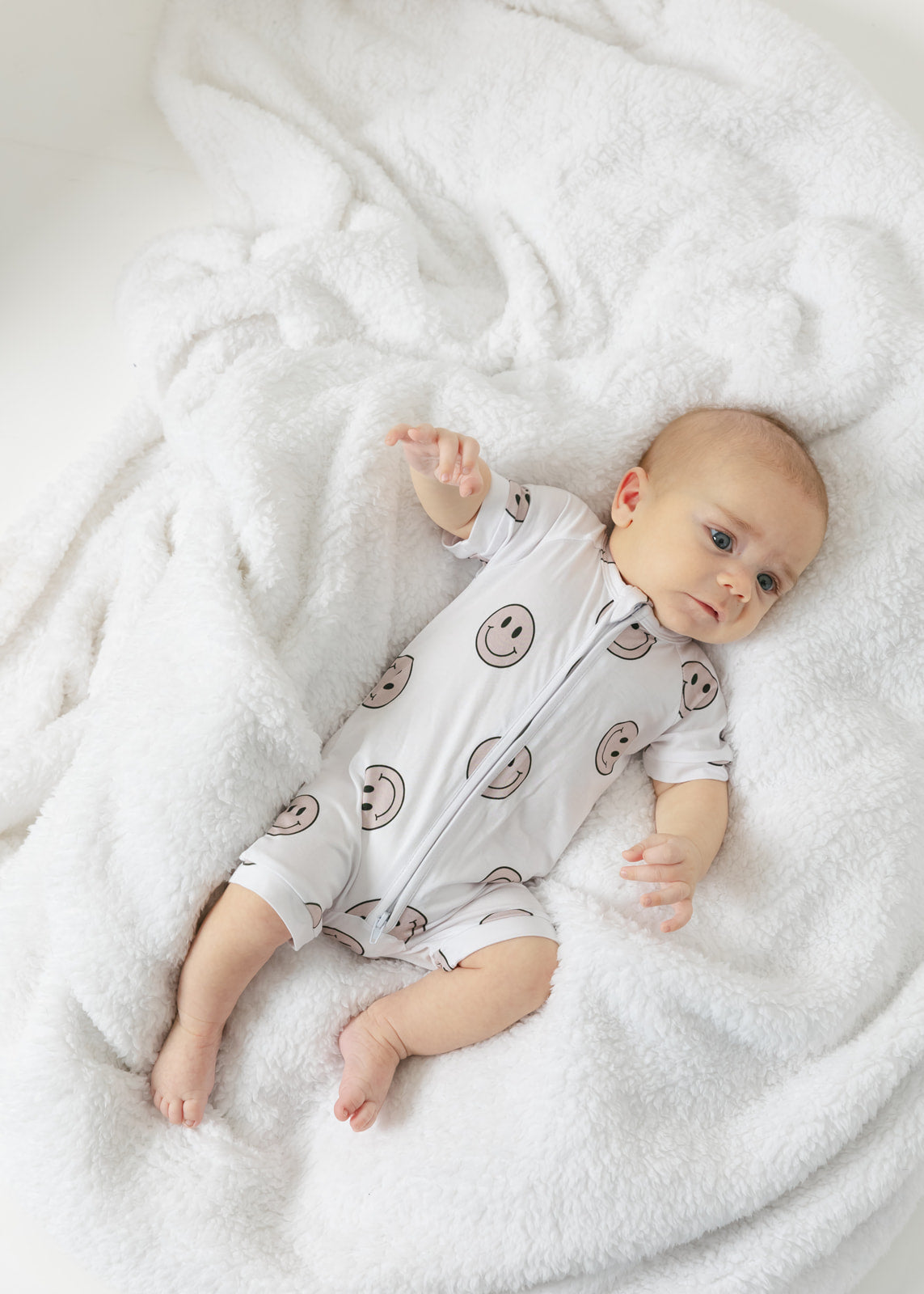 Smiley | Bamboo Shortie Zip Romper
