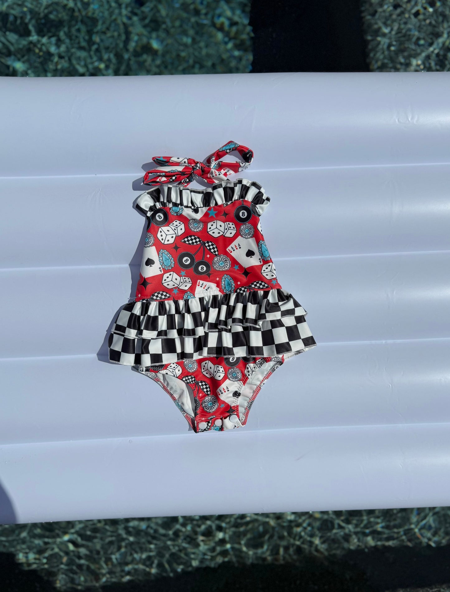 Wild Card Ruffled Swim Suit