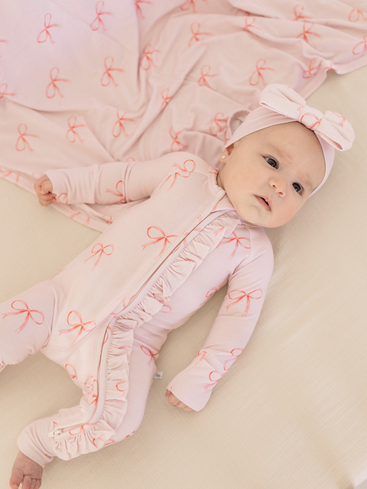 Bows | Bamboo Zip Pajamas