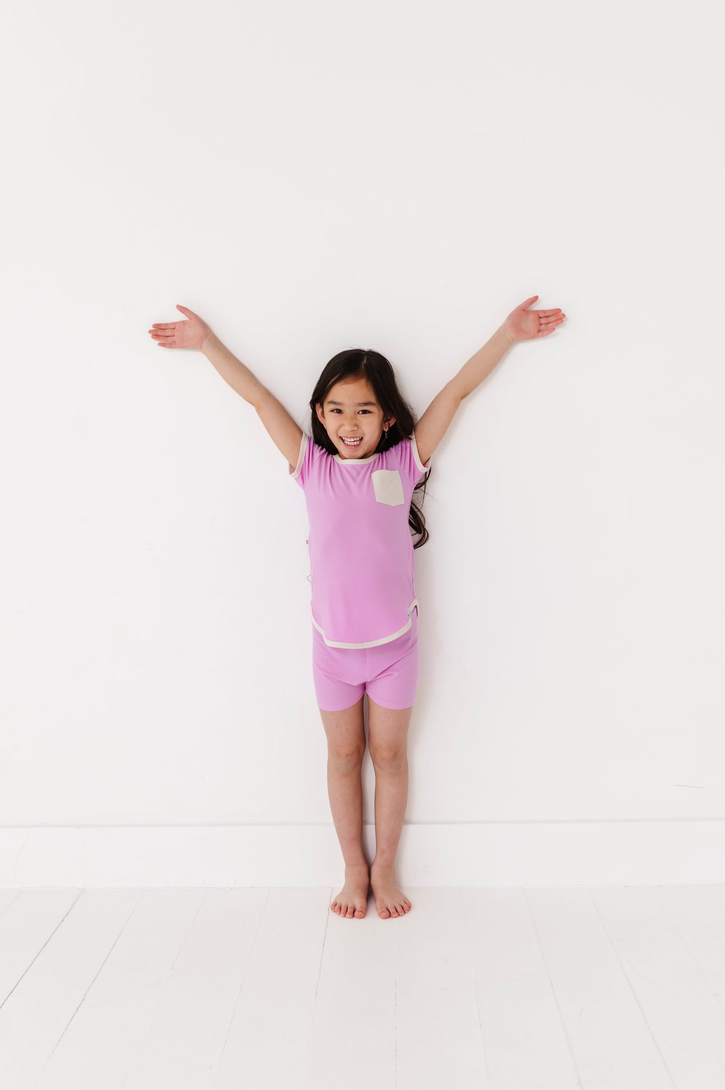LAVENDER | T-Shirt Dress + Shorts RIB SET