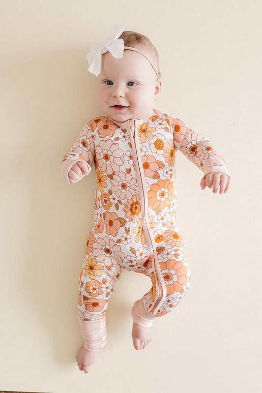 Bamboo Zip Romper | Sweet Blossom