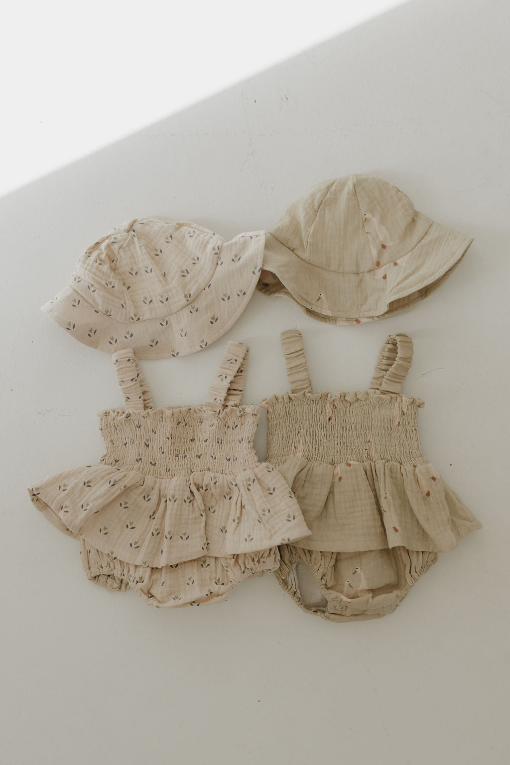 Sleeveless Muslin Romper & Hat | Silly Goose