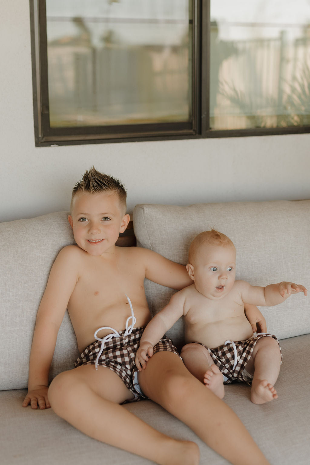 Child Boardshort | Chocolate Gingham