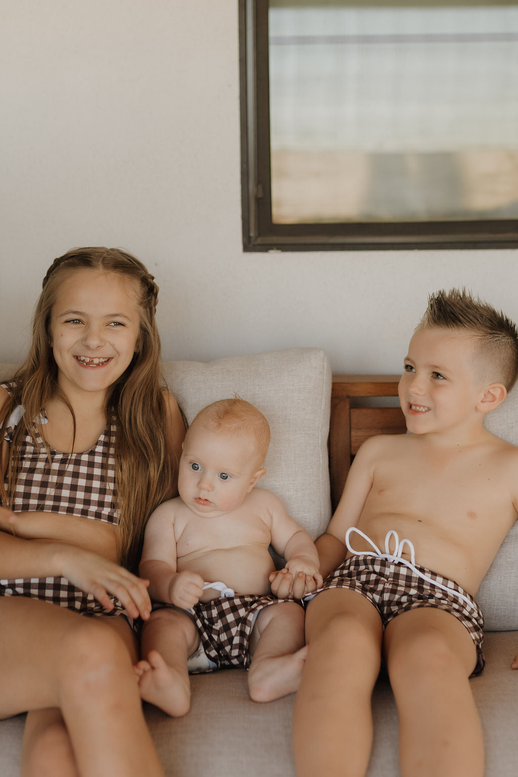 Child Boardshort | Chocolate Gingham