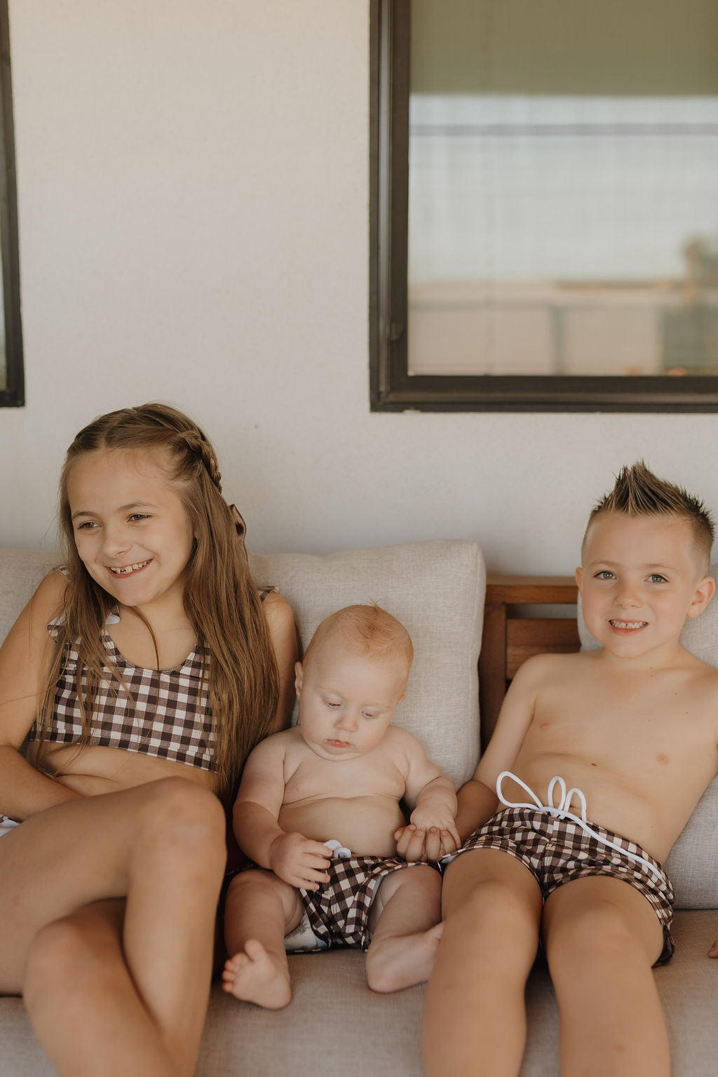 Child Boardshort | Chocolate Gingham