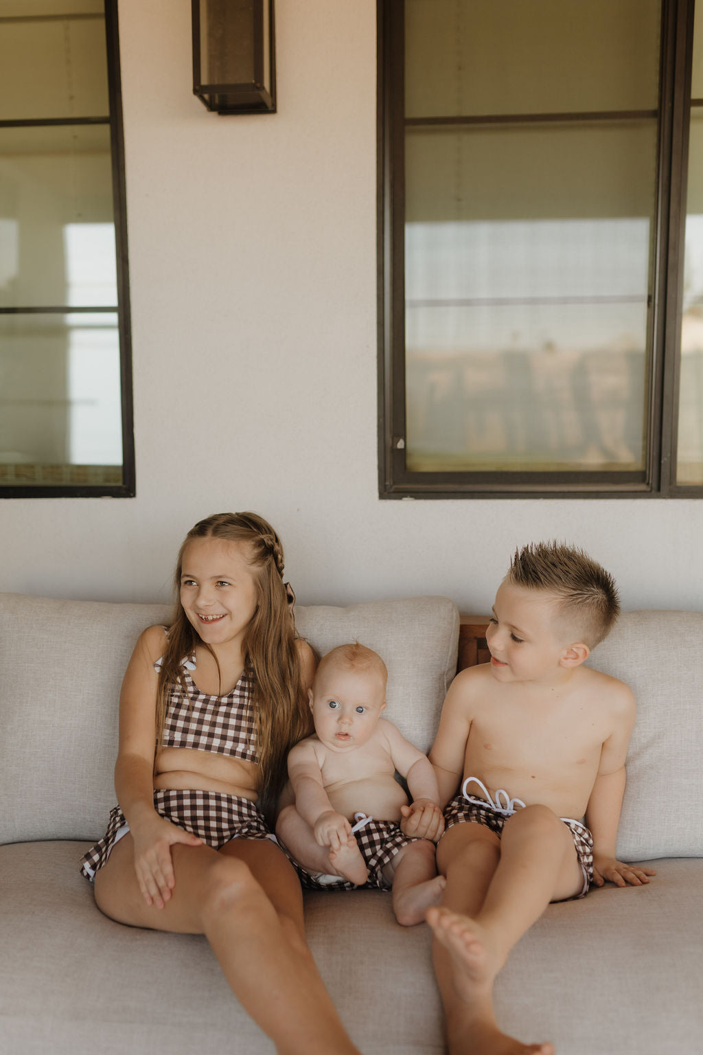 Child Boardshort | Chocolate Gingham