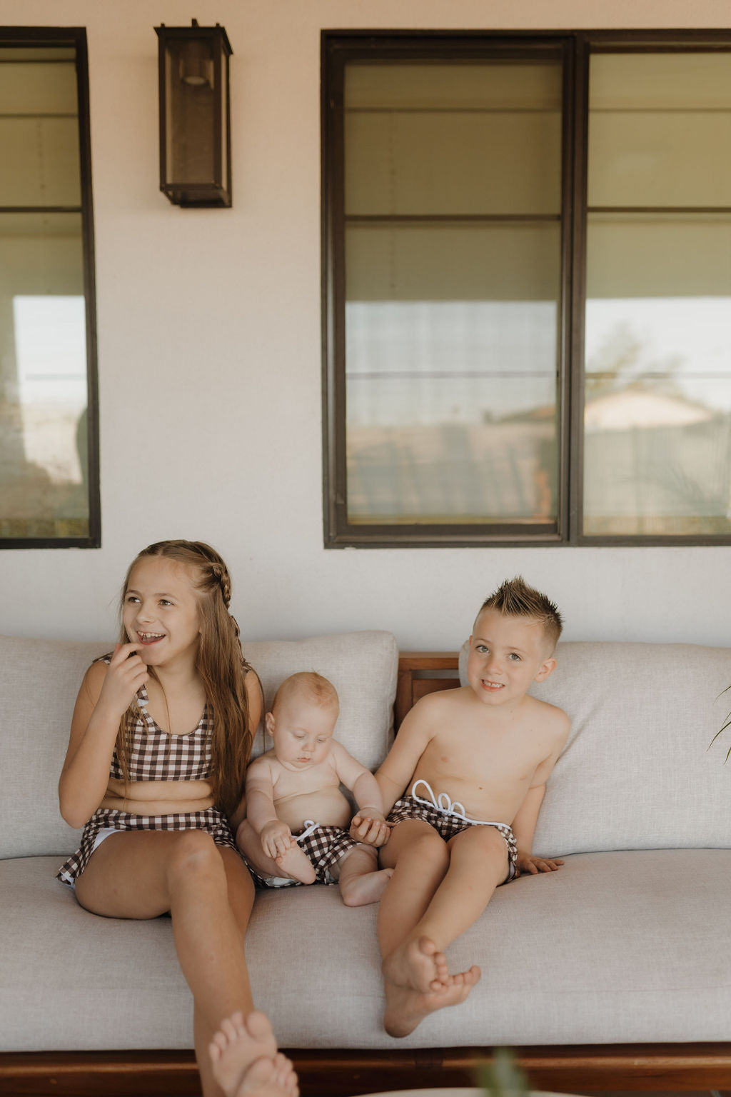 Child Boardshort | Chocolate Gingham