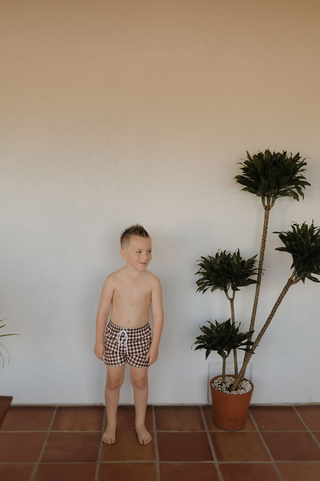 Child Boardshort | Chocolate Gingham