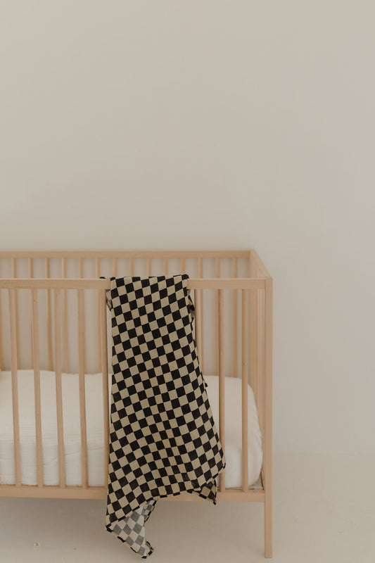 Muslin Swaddle | Black Checkerboard