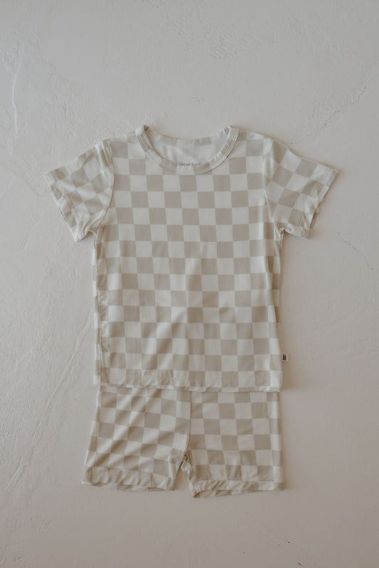 Bamboo Short Set | Checkerboard