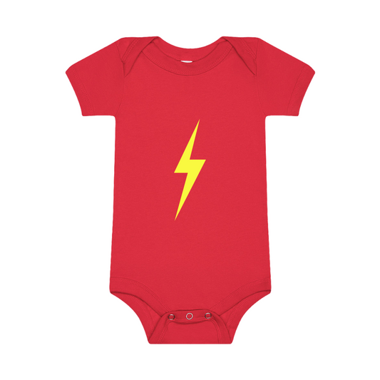 THE SPARK NEON YELLOW ONESIE - RED