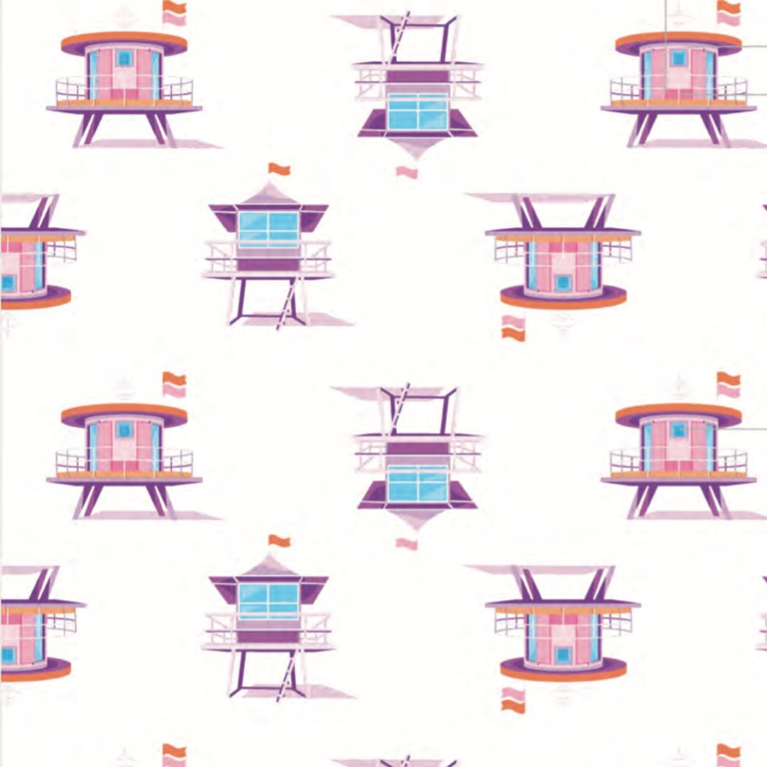 Two-Piece Set in Beach Watch - Pink