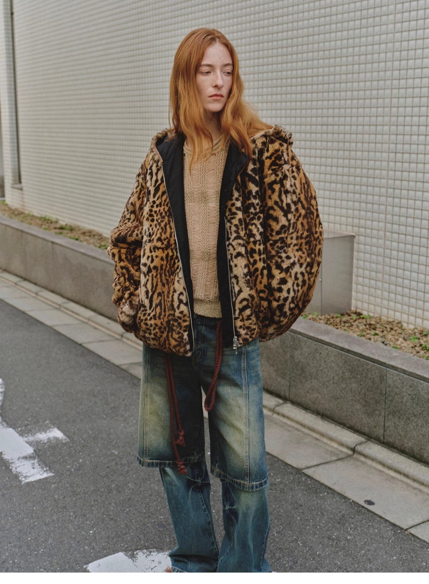 Leopard Fantasy Leopard Spot Reversible Rabbit Coat