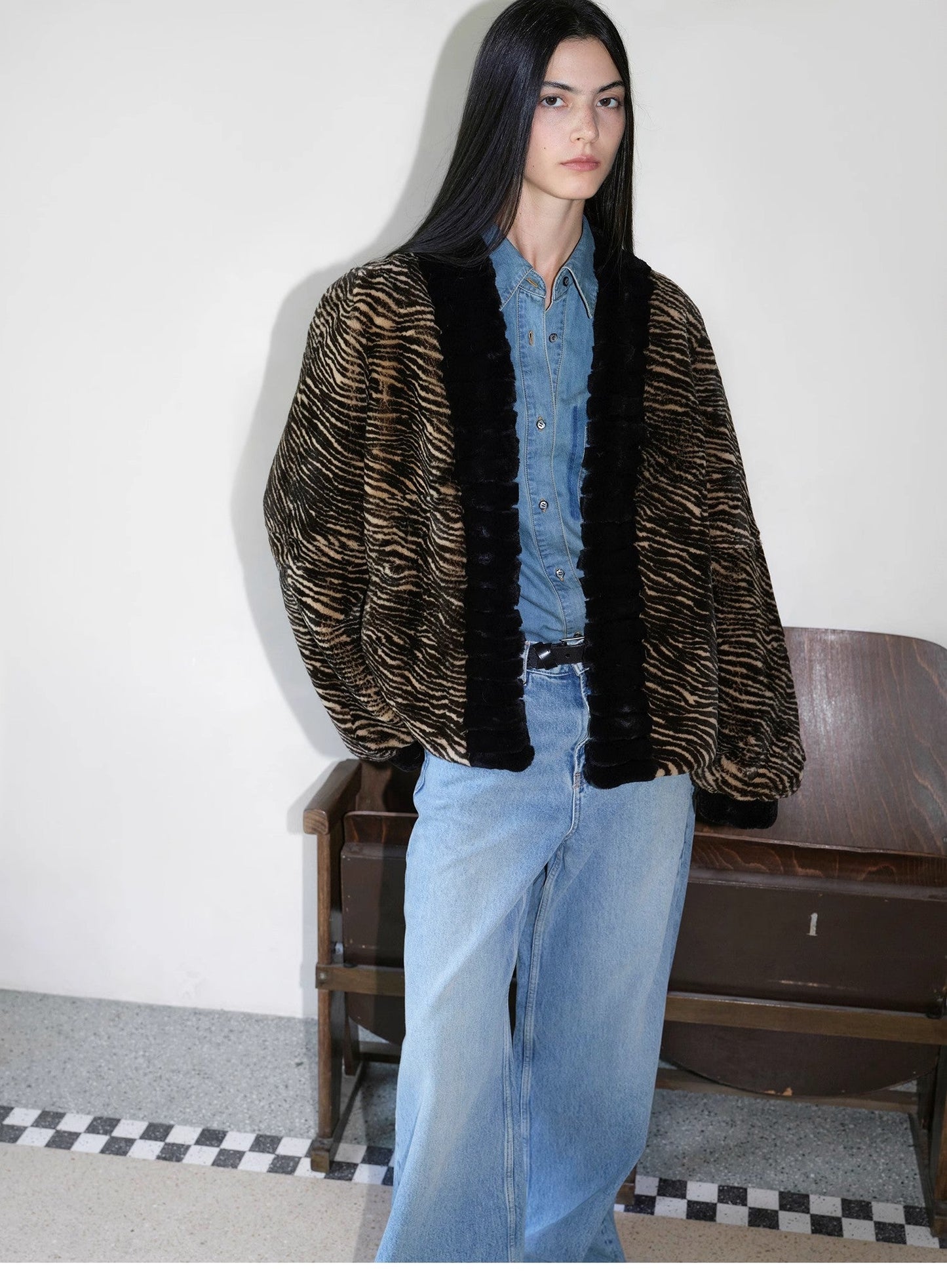 Multiple Stripe Rabbit Jacket