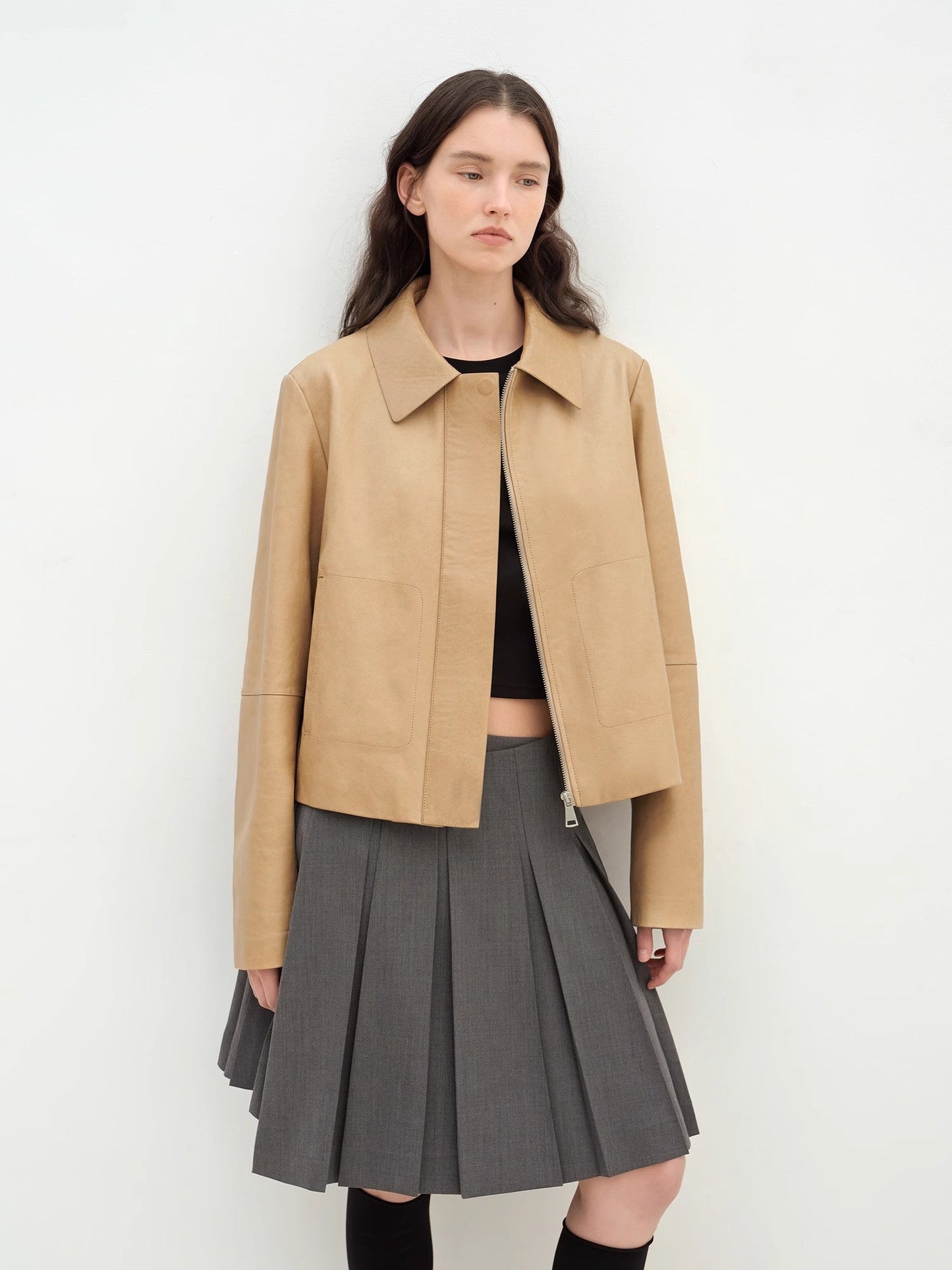 Miss Svenn Short Jacket Leather Coat Women