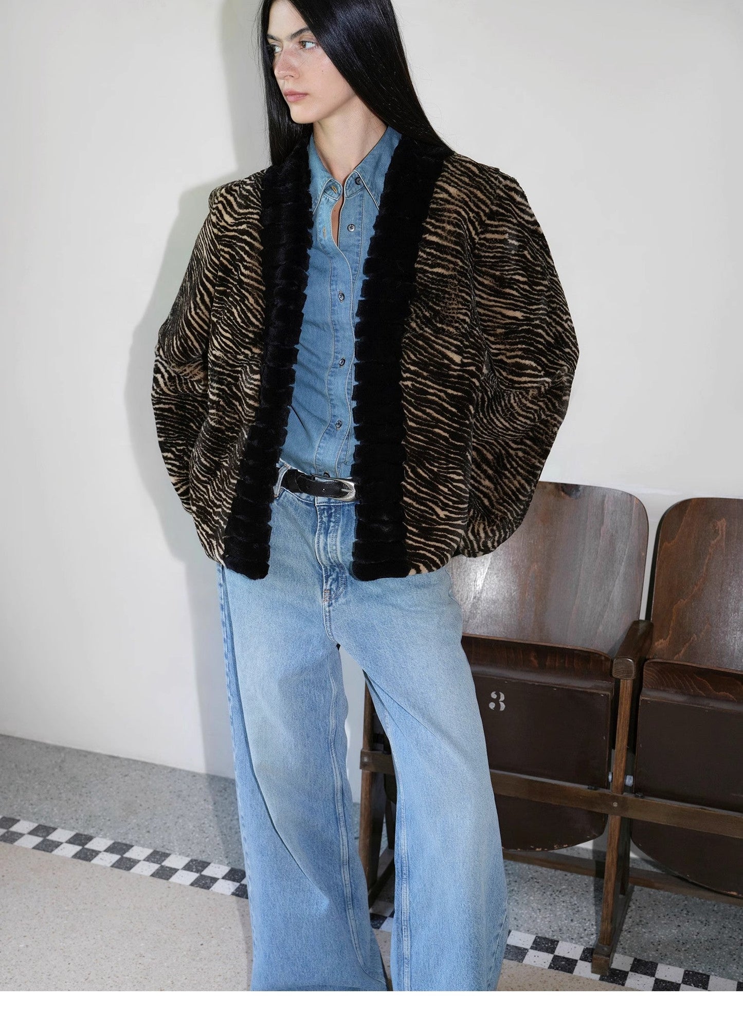 Multiple Stripe Rabbit Jacket